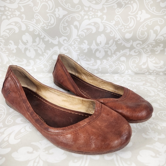 Frye Carson Ballet Flats in Cognac - Picture 2 of 7